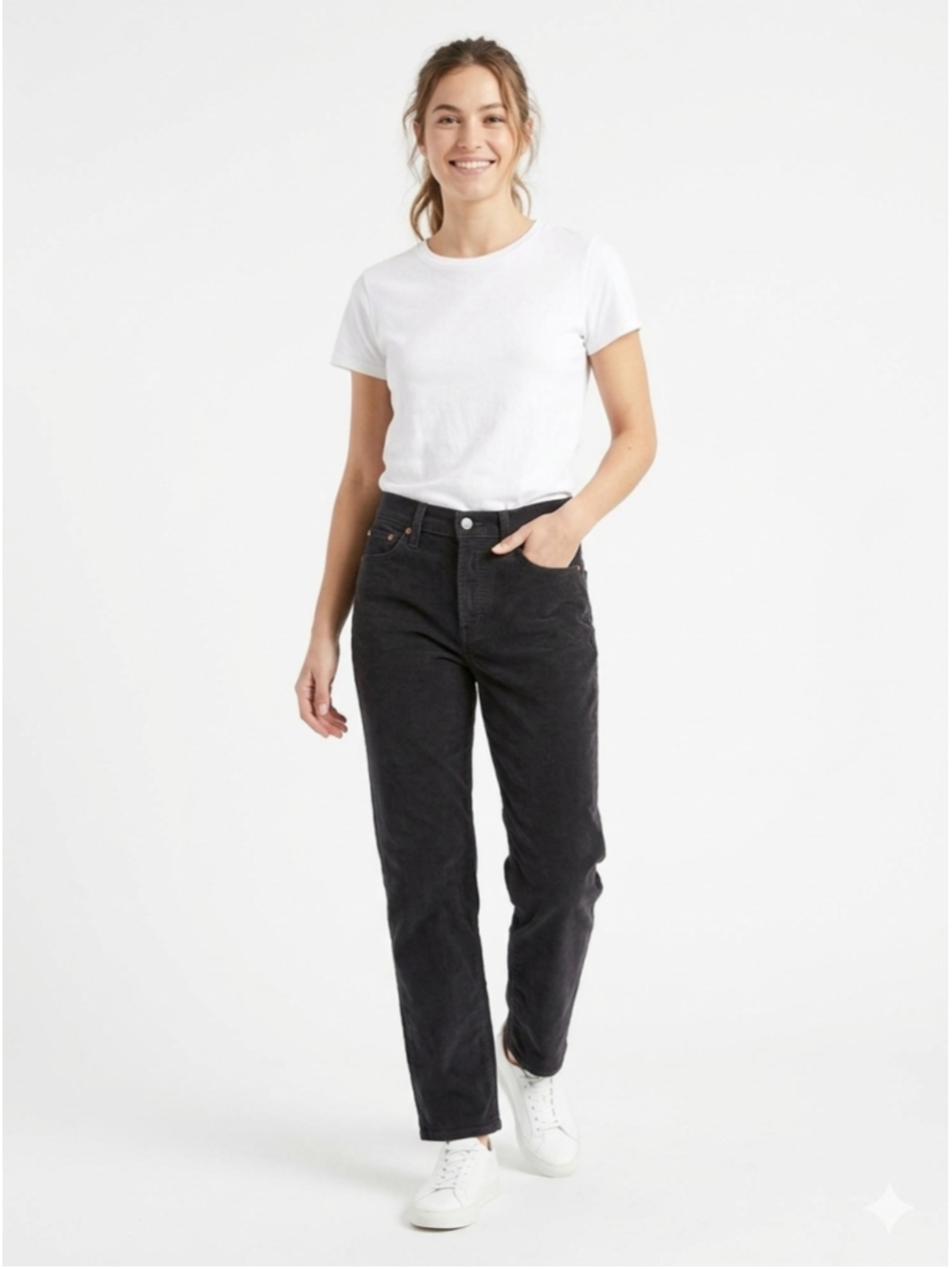 Levi's Women’s Black 28x26 Corduroy Straight-Leg Pants 270 casual every day work